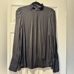 H&M Black Blouse with Subtle Dots
